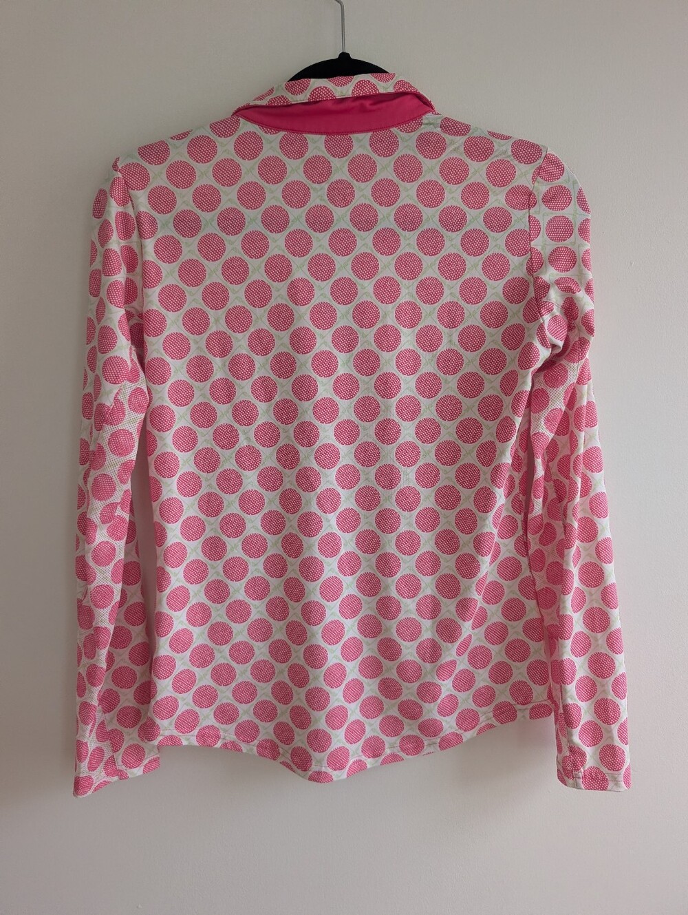 San Soleil 1/4 Zip Pullover Pink Golf Balls UV 50 Cooling Sz XS - Picture 7 of 8